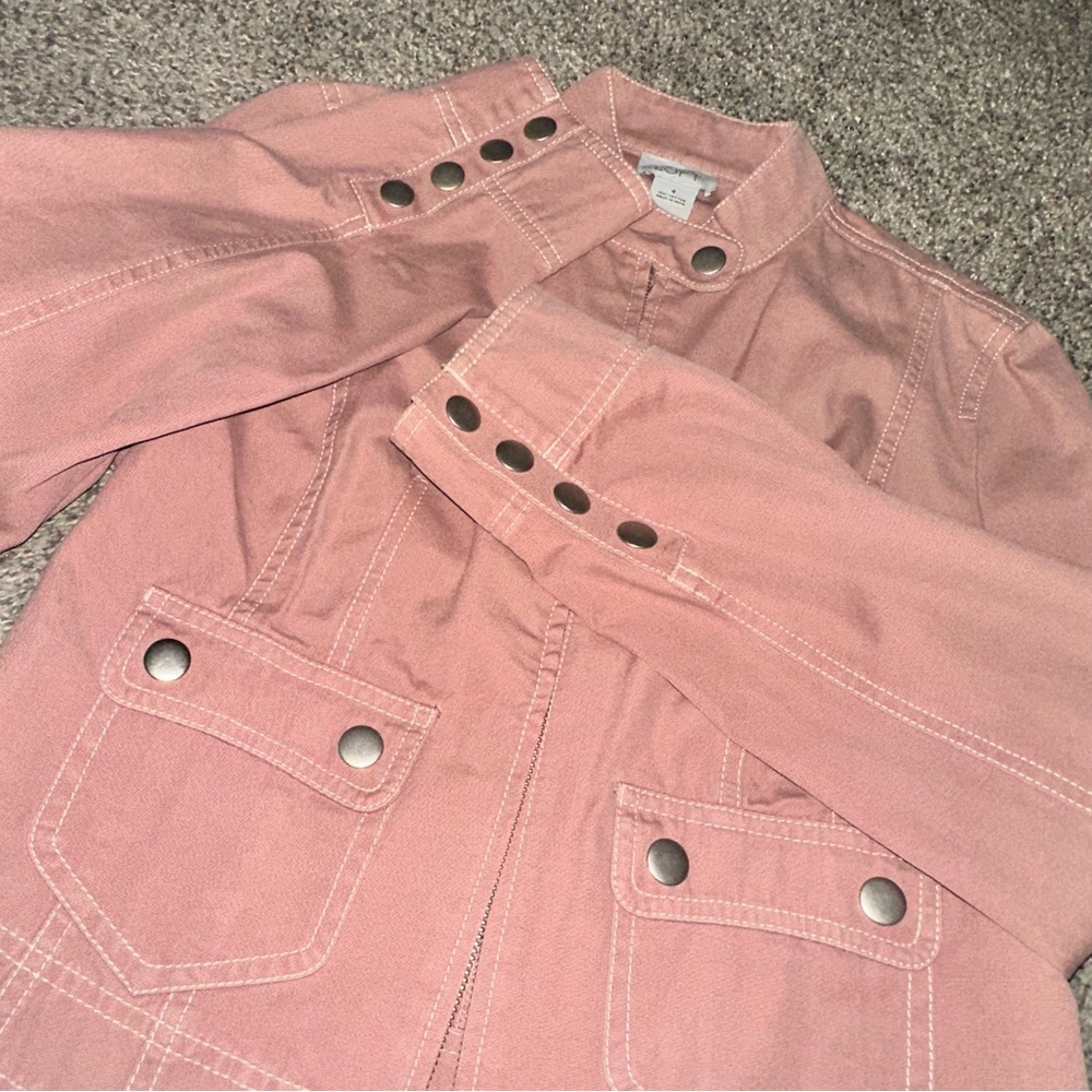 LOFT Blush Pink Button-Up Jacket - image 5